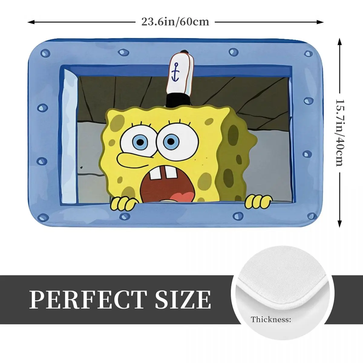 Kawaii Spongebobbie Bath Mat Animation Waterproof Toilet Pad for Shower Home Entrance Anti-Slip Foot Mat Printed Bathroom Carpet