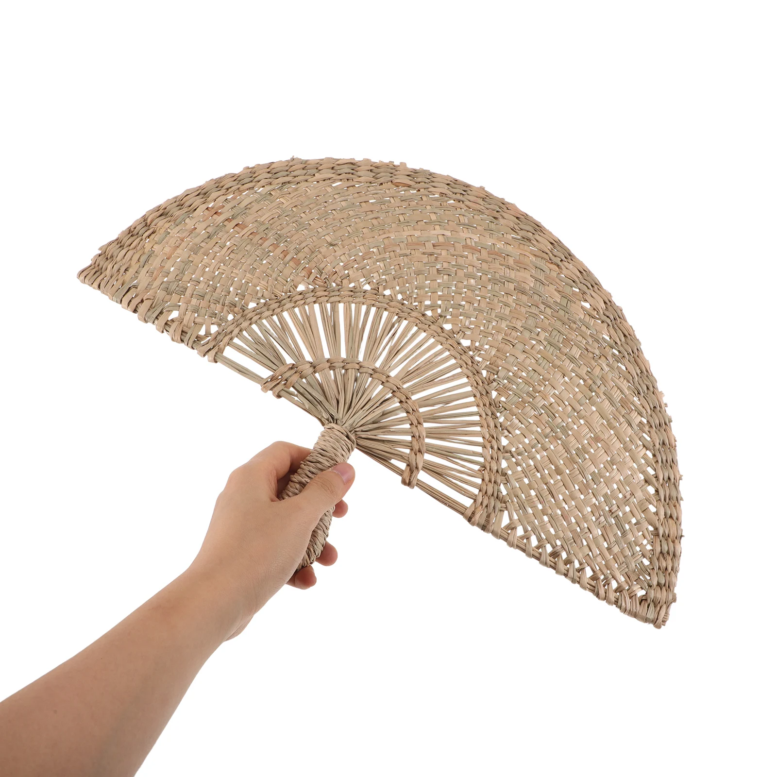 

Handmade Straw Fan Chinese Woven Decorative for Wall Fans Indoor Handheld Prop Farmhouse Weaving