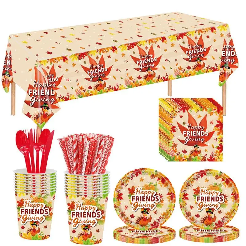 Thanksgiving Plates And Napkins Sets Thanksgiving Party Fall Napkins And Plates Set Clear Pattern Fall Party Decorations Kit For