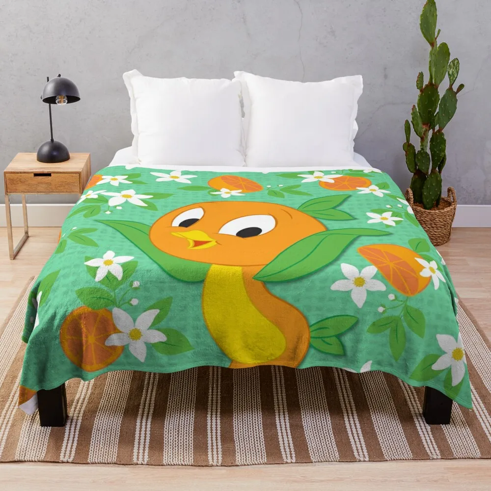 Hello Sunshine Orange Bird Throw Blanket Luxury Throw Blanket Travel Blanket Sleeping Bag Blanket