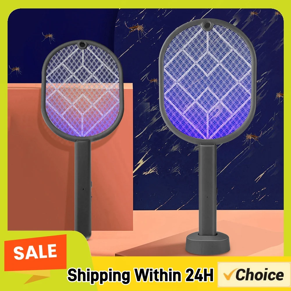 Fly Swatter 2-in-1 Mosquito Racket Insect Killer USB Charging Protective Net Household Supplies for Home Bedroom Living Room