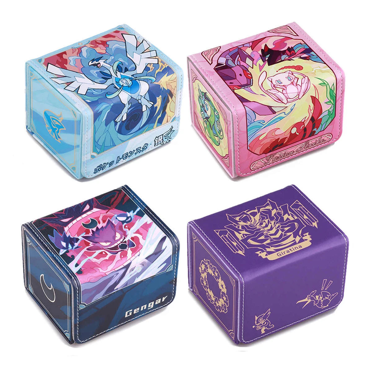 Diy Self Made PTCG Lugia Mew Collection Card Storage Box YGO OPCG PTCG Gengar Board Game Card Storage Box Anime Cards Gift Toys