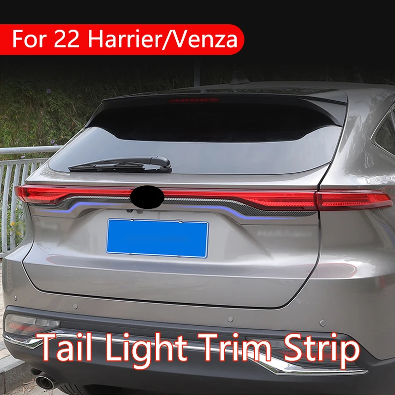 For Toyota Harrier Venza 2022 ABS Trunk Lid Rear Boot Door Cover Trims Taillight Strips Tailgate Garnish Car Styling Accessories