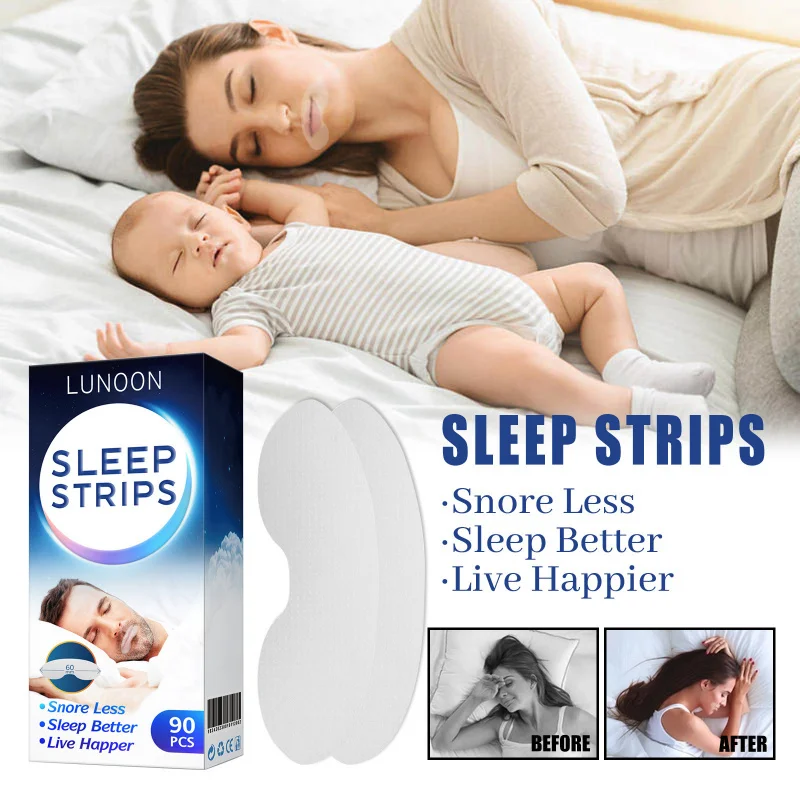 

Anti Snoring Lip Patch Night Sleep Mouth Tape Closure Strips Prevents Mouth Breathing Promotes Nasal Breathing Comfortable Skin