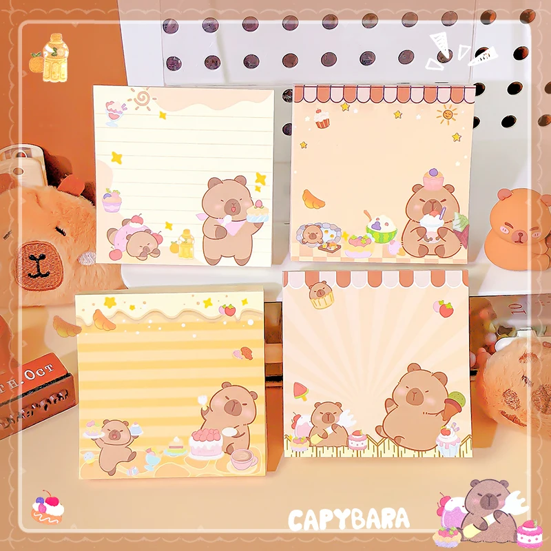 Kawaii artigos de papelaria diário suprimentos planejador escritórios acessórios bloco de notas caderno papel zero capivara bloco de notas coisas escolares