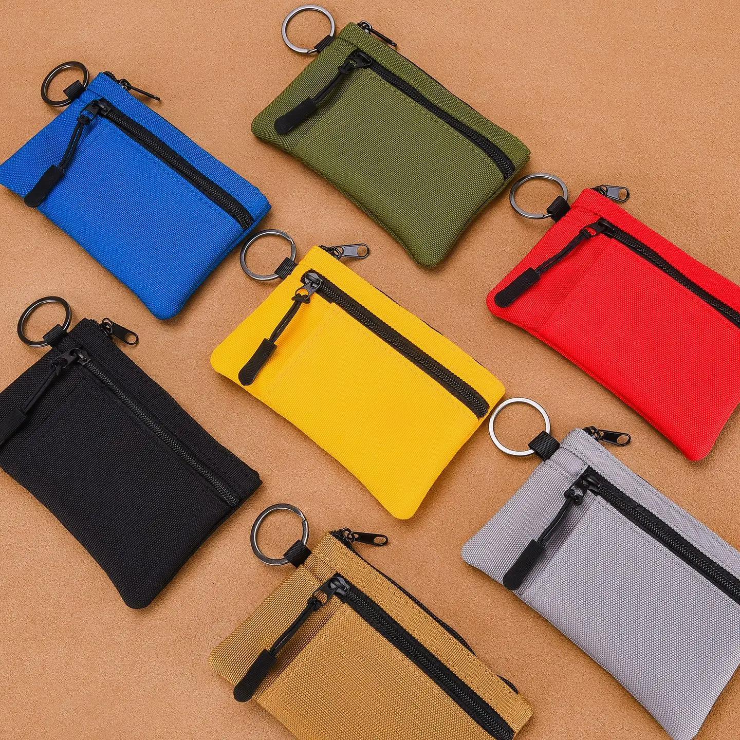 Canvas Mini Coin Purse Change Bag Multifunctional Portable Zipper Small Wallet Card Bag Outdoor Sports Key Headphone Storage Bag