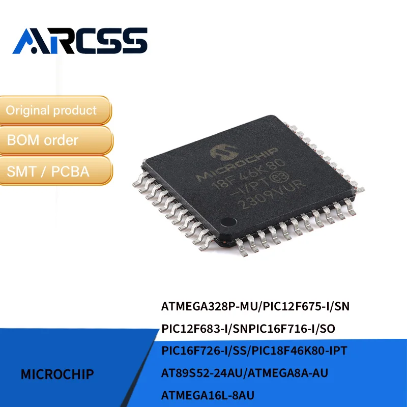ATMEGA328P-MU/PIC12F675-I/SN /PIC12F683-I/SNPIC16F716-I/SO/PIC16F726-I/SS/PIC18F46K80-IPT/AT89S52-24AU/ATMEGA8A-AU/ATMEGA16L-8AU