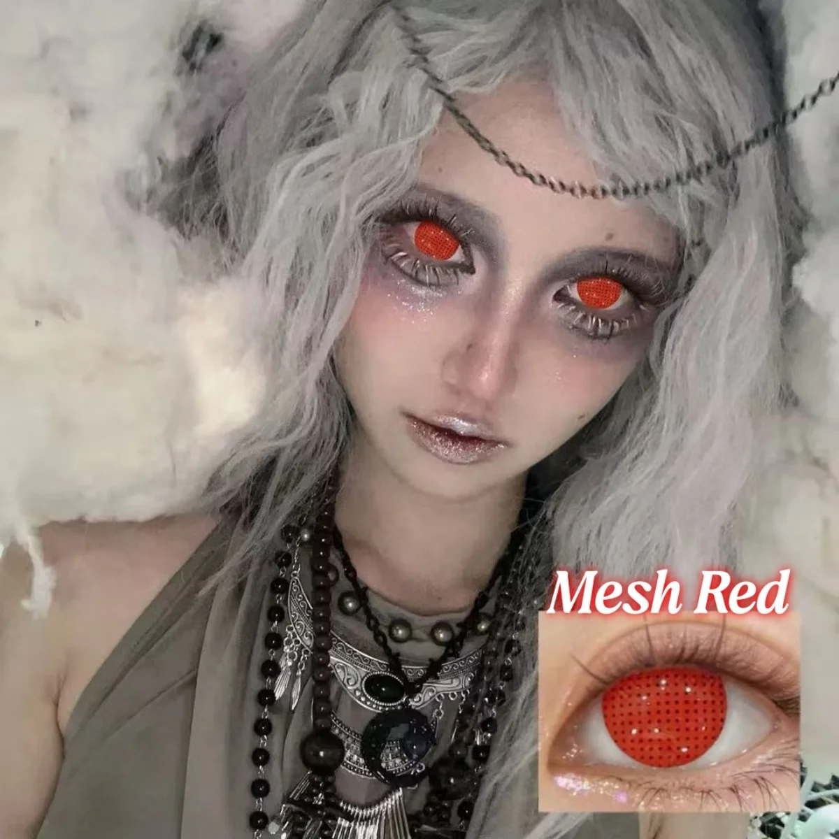 Visuashow Blockfarbige Kontaktlinsen 1 Paar Kleine Pupillen-Farblinsen für den jährlichen Gebrauch Kosmetische Linsen für Studenten-Cosplay Augen-Make-up – Detail 9