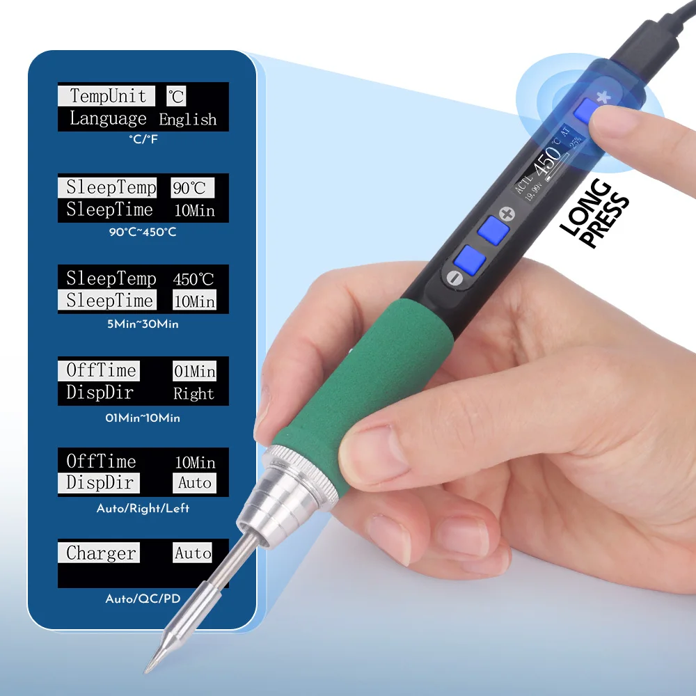 WEP الذكية سبيكة لحام محطة USB تهمة PD 100 واط 60 واط لحام القلم قابل للتعديل درجة حرارة ثابتة لإصلاح هاتف السيارة الصغيرة