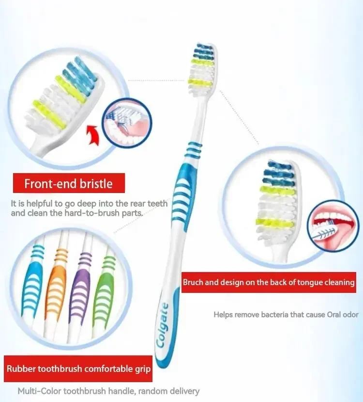 Colgate Simulierte Zahnbürste mit weichen, mittelharten Borsten, komfortabler Griff, für Zuhause und unterwegs, tragbares Mundhygiene-Pflegewerkzeug – Detail 2