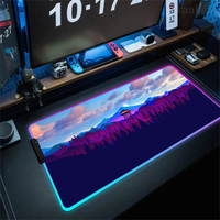 Large Gaming Firewatch Forest Mouse Pad 900x400 Computer Mat RGB Mousepad for PC Gamers Esports Forest Night Scene XXL Desk Mats