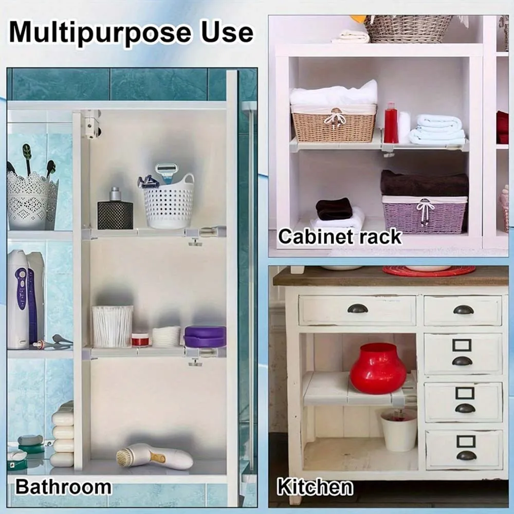 1PC Retractable Closet Divider Convenient Storage Space Saving Design for Wardrobe, Dormitory Storage