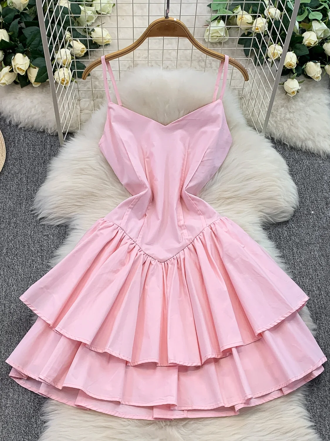 

Sexy Bal V-Ne Strap Dr Women's High Waist Flounce Skirt ort Dr Summer 2025 Slimming A-Line Dr Gown
