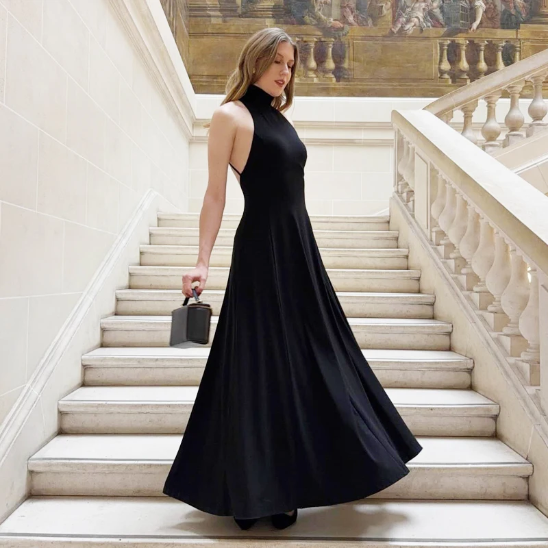 Robes pour femmes noir dos nu robes de soirée pour femmes robes d'été pour femmes 2025 nouvelle Collection élégante Chic femme robe de soirée