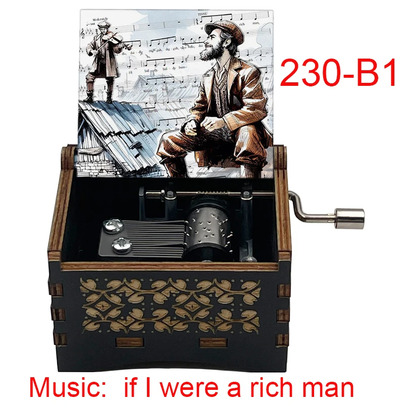 Fiddler on the Roof movie If I were a rich man Wood Hand Operated Music Box Concert Piano Friends Christmas Birthday Gift