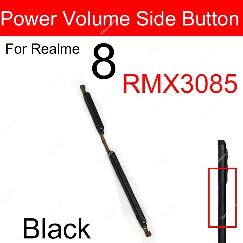 Power Volume Side Button For OPPO Realme 8 Pro 8i 8 8S 5G 9 Pro Side Power Volume Up Down Key Mini Buttons Replacement Parts