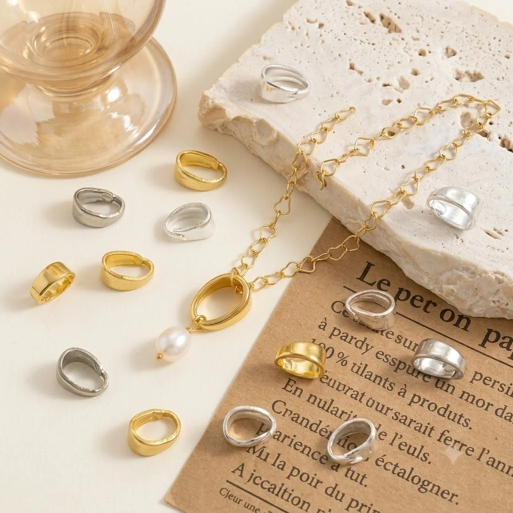 50 Stück 18K vergoldete Verschlüsse für Anhänger, Charms, Verbindungsstücke, Clip-Verschlüsse, Halsketten-Zubehör für DIY-Schmuckherstellung – Detail 1