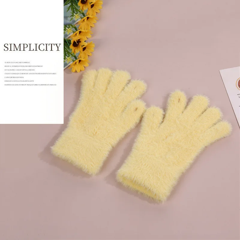 冬のサーマルグローブ女性のサイクリング防寒ファッションロング多用途ニットぬいぐるみ手袋女性スキー手袋手袋寒い冬