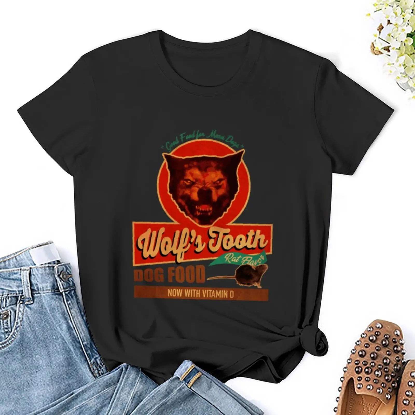 Wolf Tooth Dog Food T-Shirt female shirts graphic tees Short sleeve tee t-shirts for Women cotton