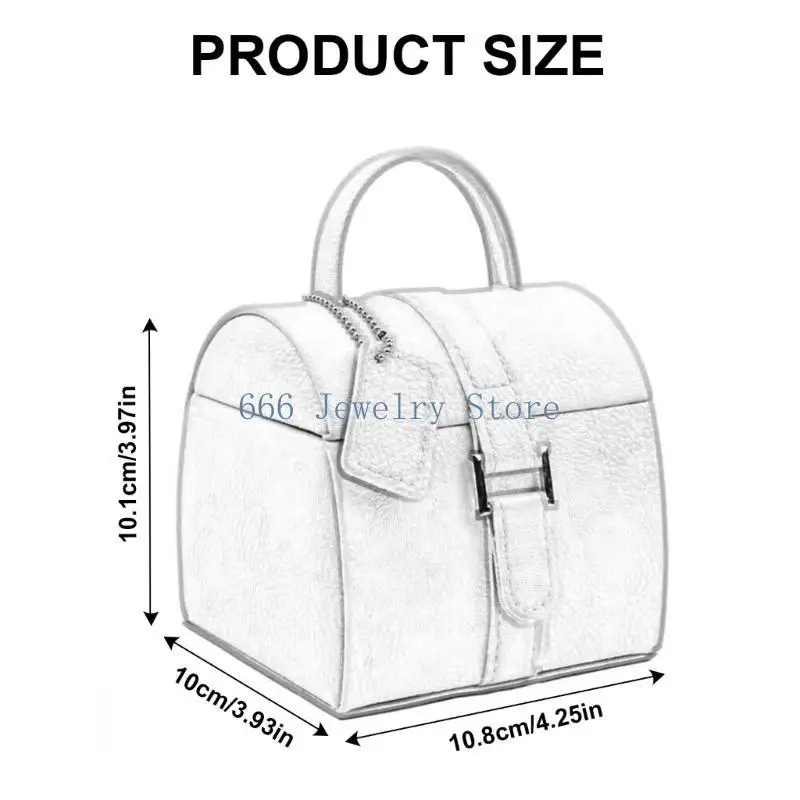 صندوق تخزين مجوهرات F2TD مع مقصورات منظم متعدد الوظائف لأقراط أساور قلادات أنيقة حامل المجوهرات