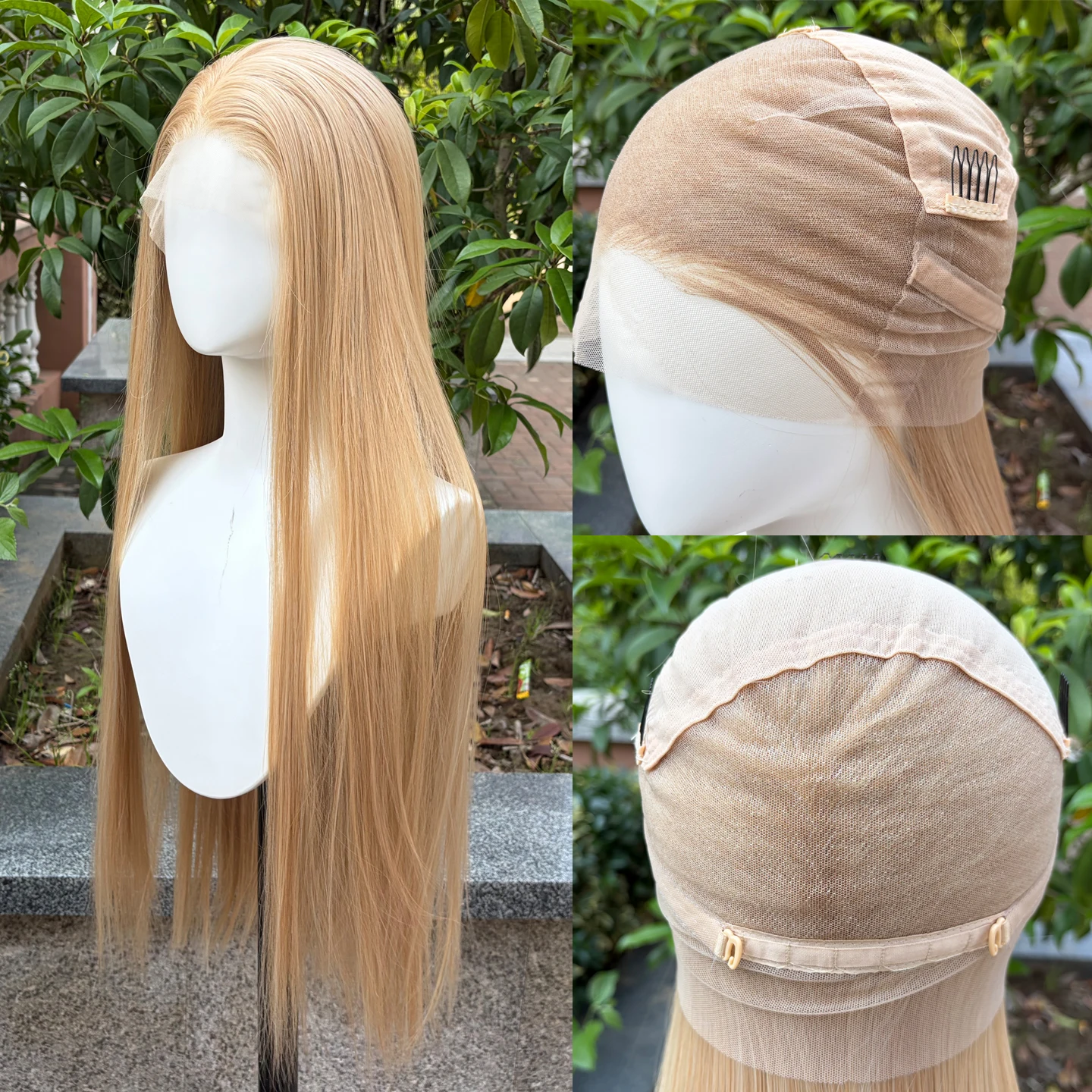 parrucca-liscia-biondo-dorato-ombre-in-pizzo-completo-per-donne-26-pollici-senza-colla-con-parte-libera-capelli-sintetici-resistenti-al-calore