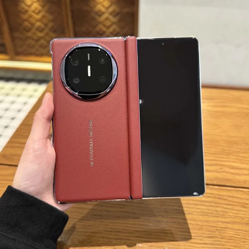 For Huawei Mate X6 X5 X3 Case Luxury High Quality Plating Matte Leather Folding Hinge Shockproof Protection Hard Cover Accessory