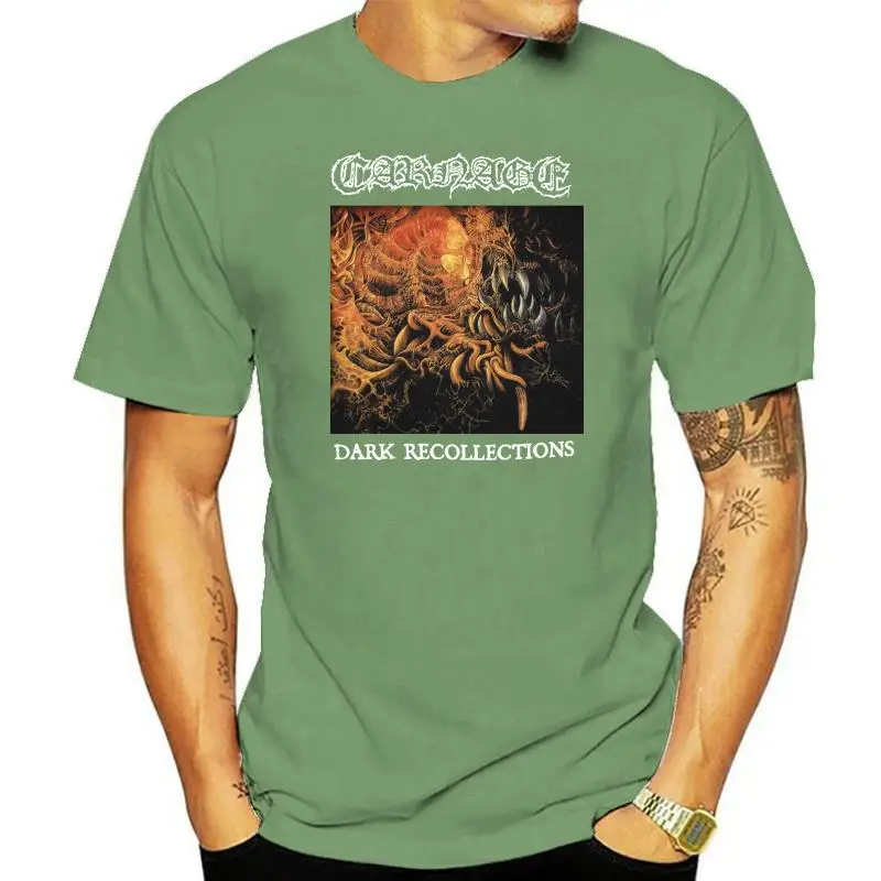 CARNAGE DARK RECOLLECTIONS GRAVE DISMEMBER DEATH METAL NEW BLACK T-SHIRT Short Sleeves Cotton T Shirt Free Shipping TOP TEE