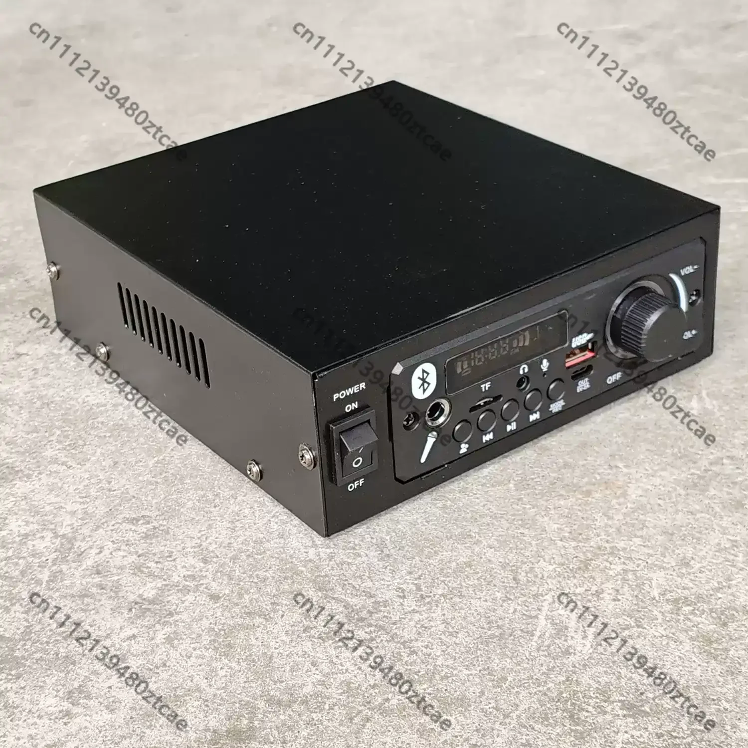 High Power Bluetooth Amplifier Board Support 12V 24V 220V Power Input, TF Card USB Play LCD Display Audio Amp