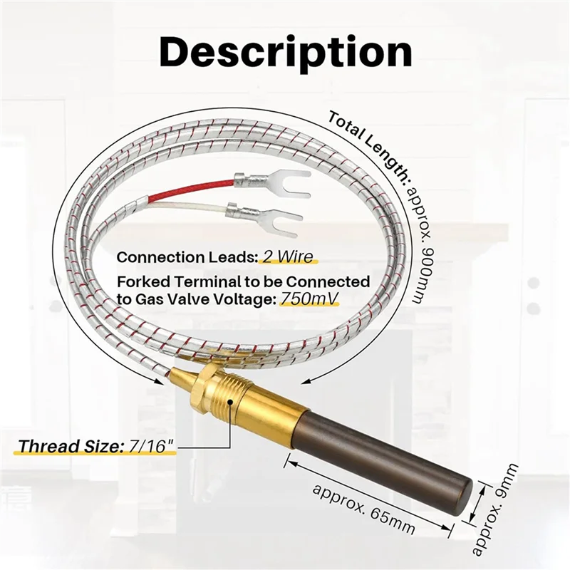 B08B-2X Термопара для газовой фритюрницы, запасные части для термобатареи для фритюрницы для 60125501, замена газовой фритюрницы