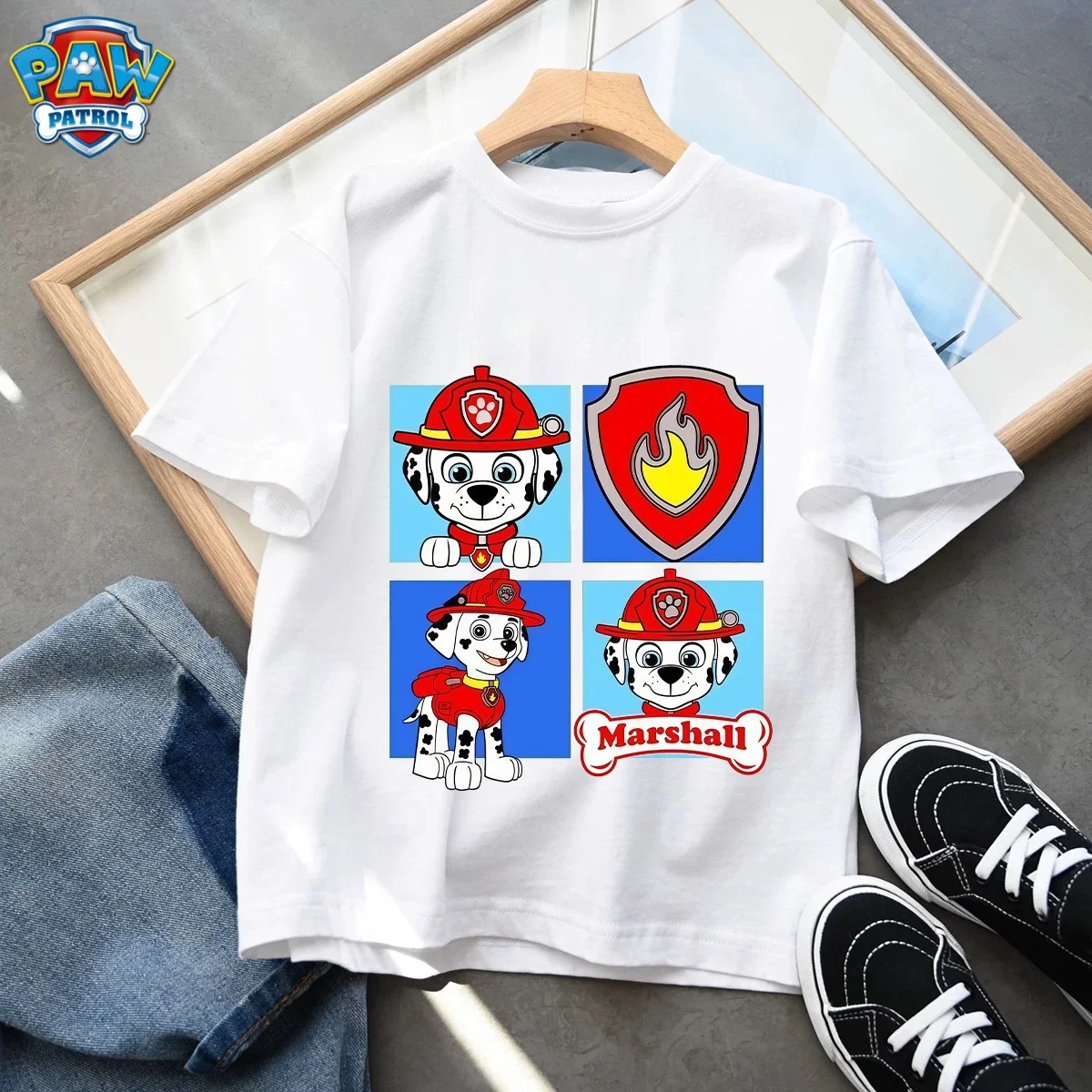 Paw Patrol Chase Boys T Shirt Puppy Dog Happy Birthday Numbers Children Girls T-shirts Summer Tops Clothes Kids Party Gift New