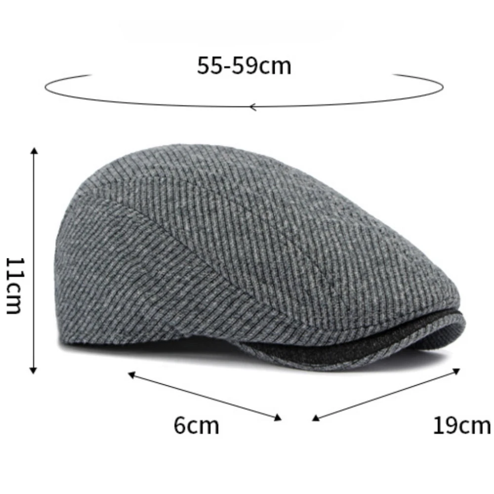 HT5162 Baskenmützen für Männer und Frauen, Künstler- und Maler-Baskenmütze aus Wolle, dick, warm, mit Fleece gefüttert, Ivy-Flatcap, 2026 neue Herbst-Winter-Baskenmütze. – Detail 1