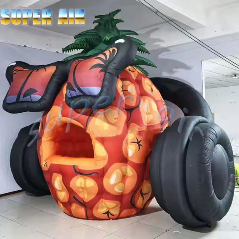 Nadmuchiwany ananas z słuchawkami do dekoracji sceny na festiwal muzyczny na świeżym powietrzu