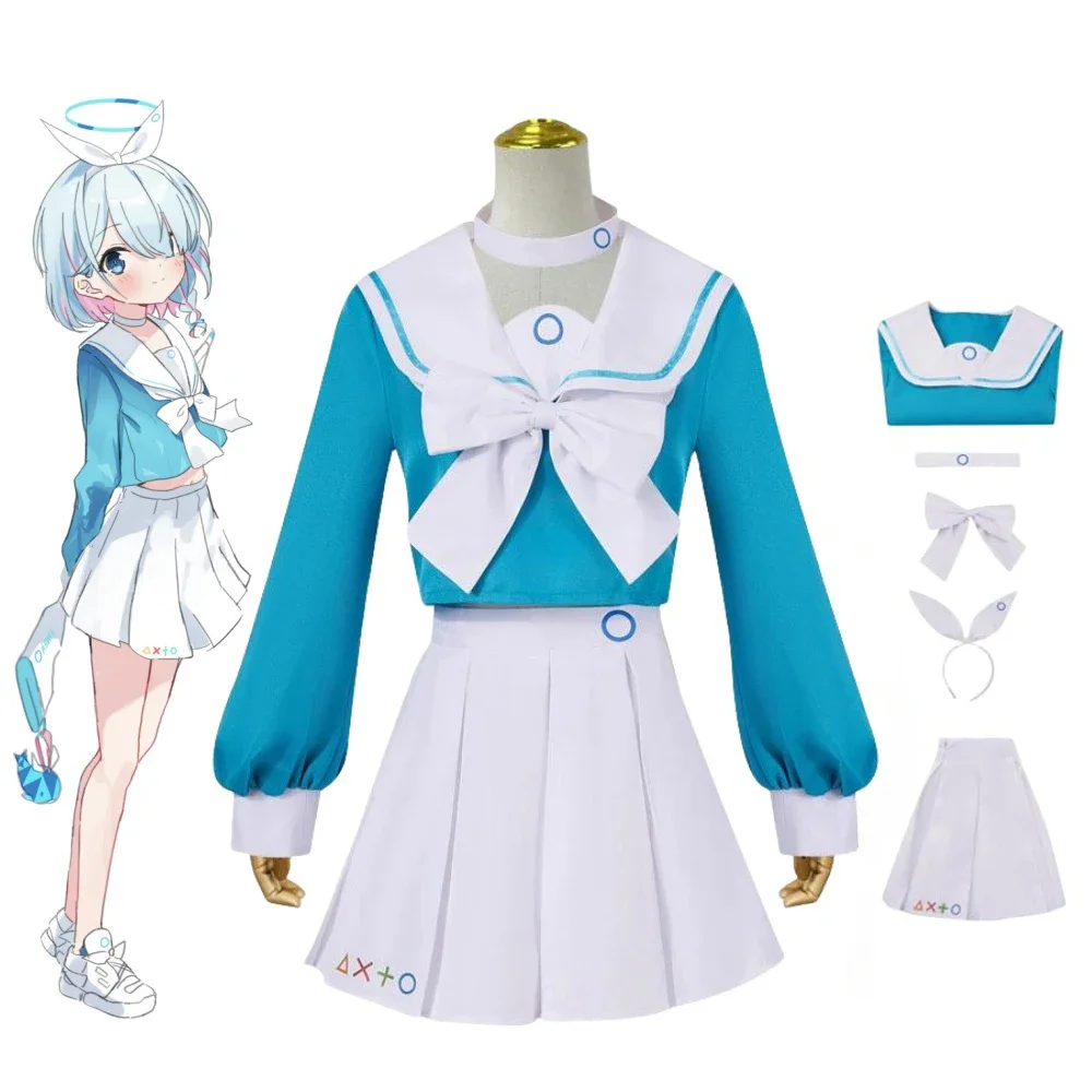 

New Game Blue Archive Cosplay Arona Costume Women Uniform Outfit Wig Halloween Costumes