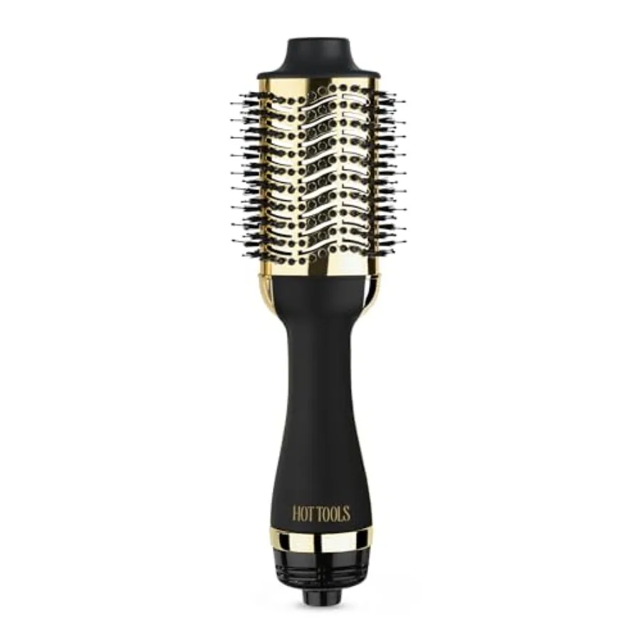 

24K Gold Blow Dryer Brush, Round Brush Blow Dryer for Salon-Worthy Blowouts in One Step, Fast Styling & Long-Lasting Results