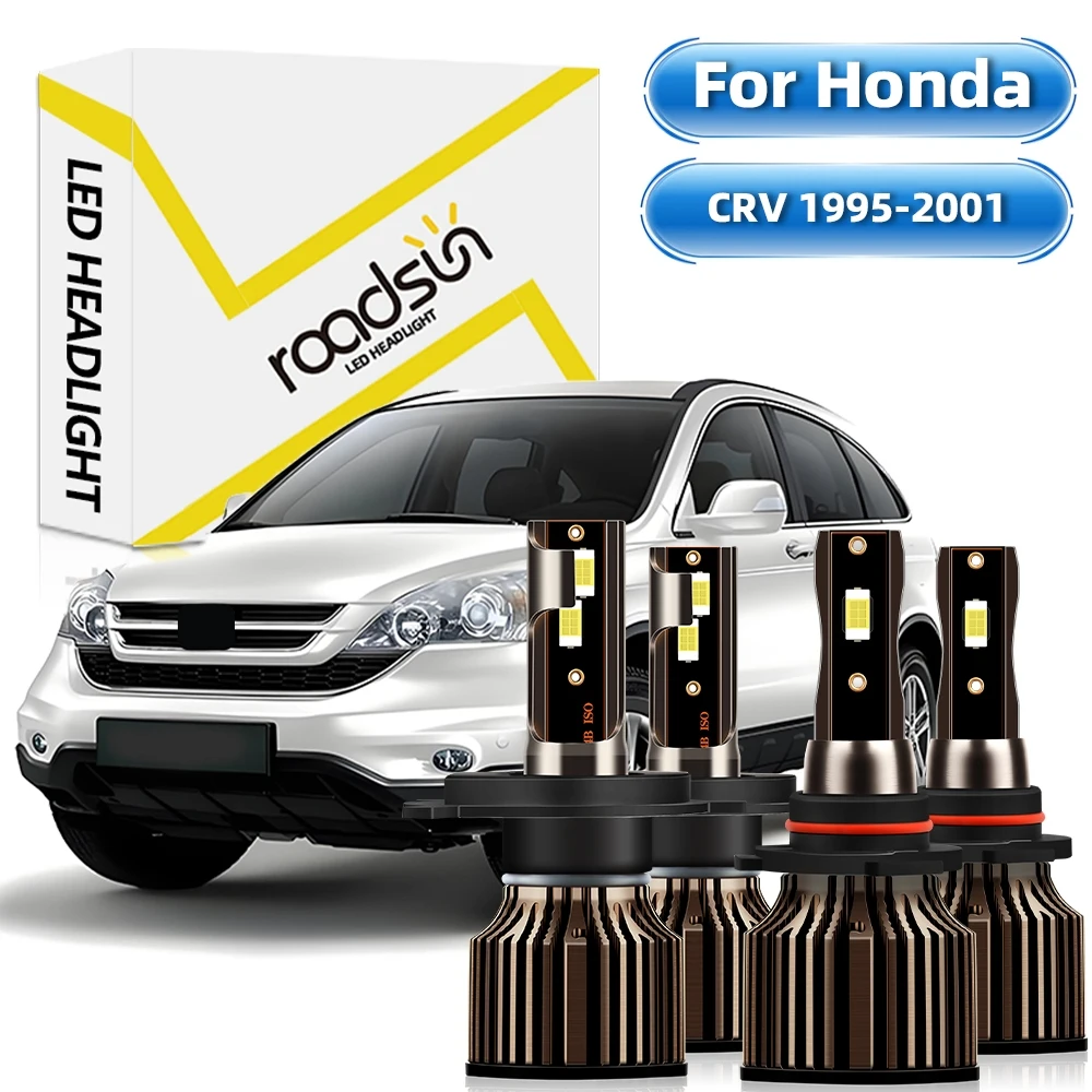 

[Для Honda CRV 1995-2001] автомобильные лампы H4, фары ближнего и дальнего света 9006/HB4, противотуманные лампы 6000K, белые 400% лм, супер яркие, Plug And Play