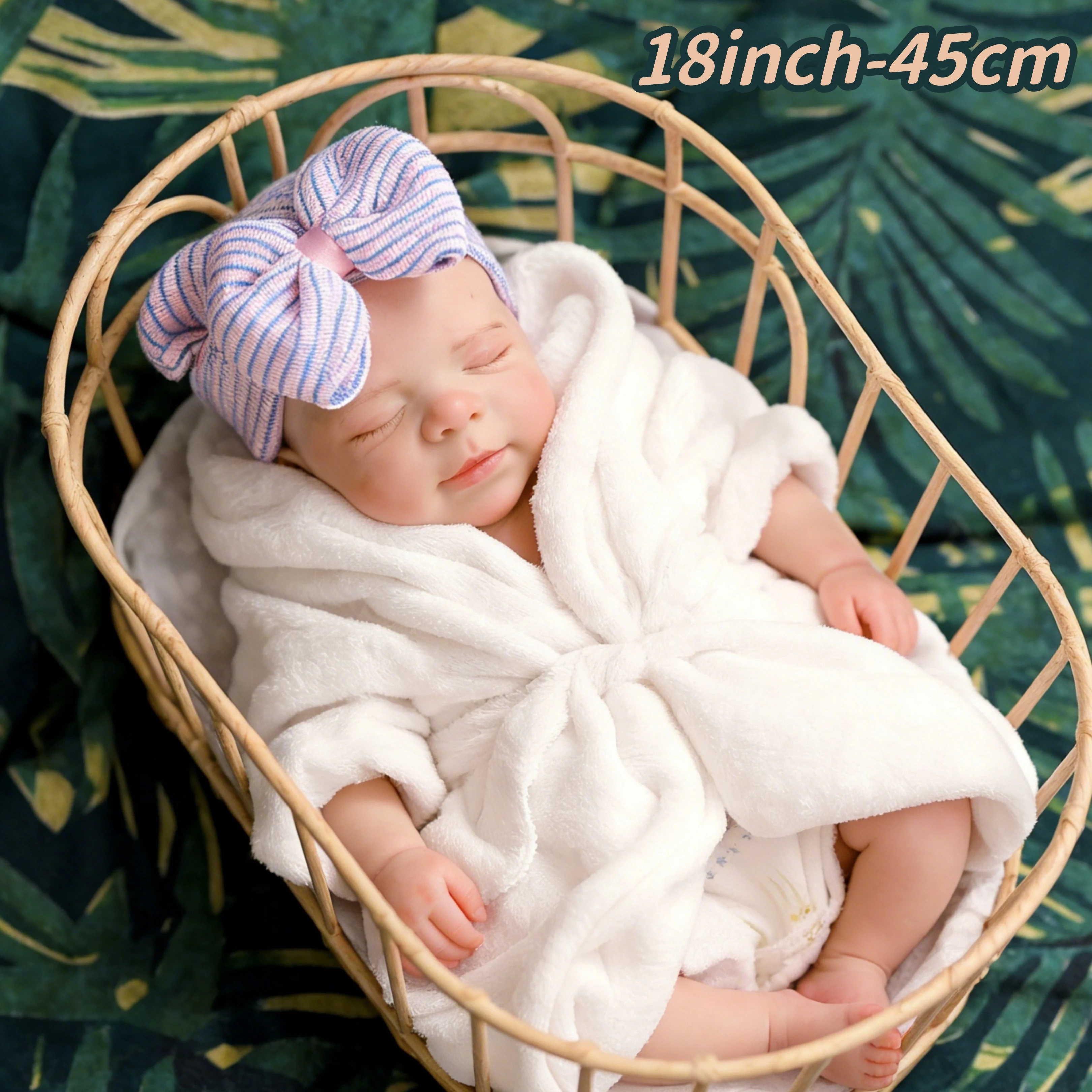 18-inch Lovely Reborn Baby Dolls Pascale Open-mouthed Girl with Lifelike Hand-painted Visible Veins Collectible Toy for Girls