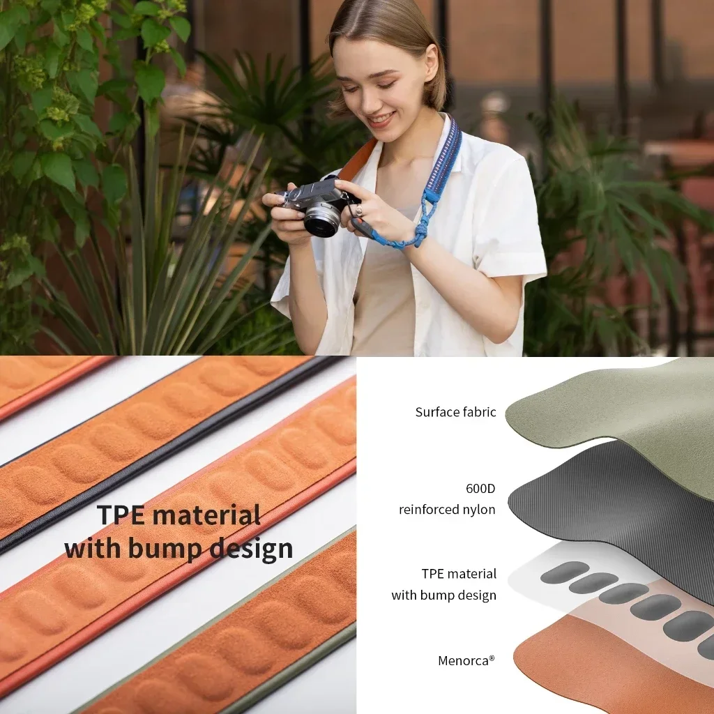 PGYTECH Kamera-Schultergurt Air Basic Version Künstlerische Version 950–1400 mm mit schnellen Perlen und Riemenadaptern für CSC-Kamera