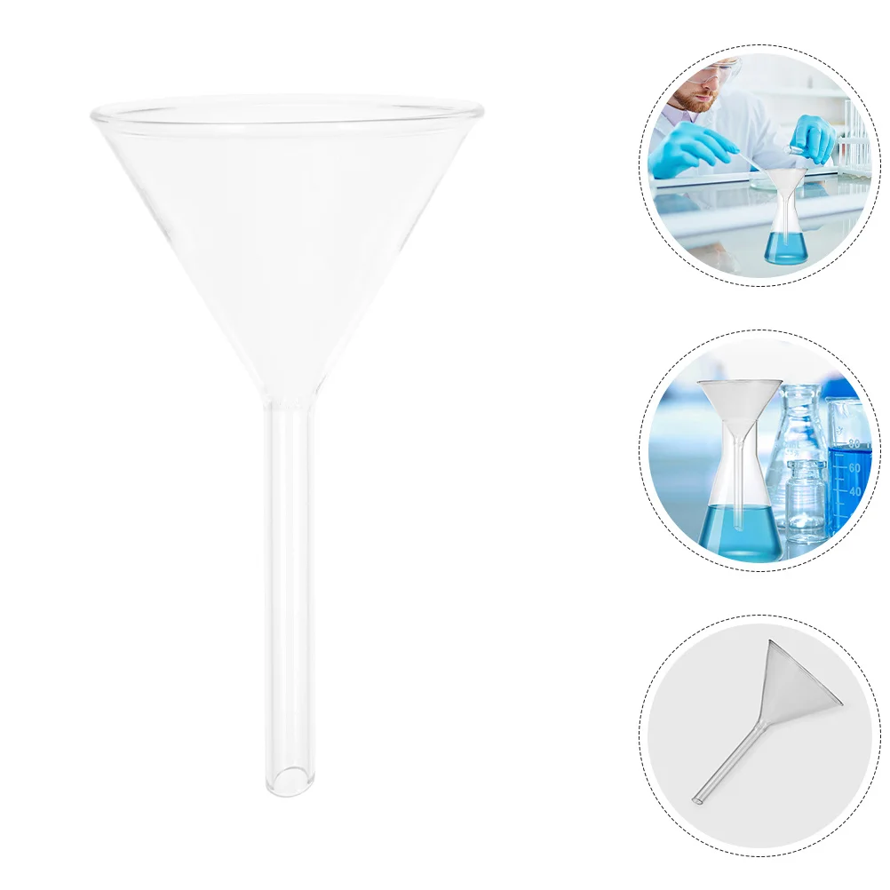 

Glass Laboratory Funnel Triangle 75mm Wide Mouth Stable Stem for Scientific Filtration Experiment Tool Funnel Glass