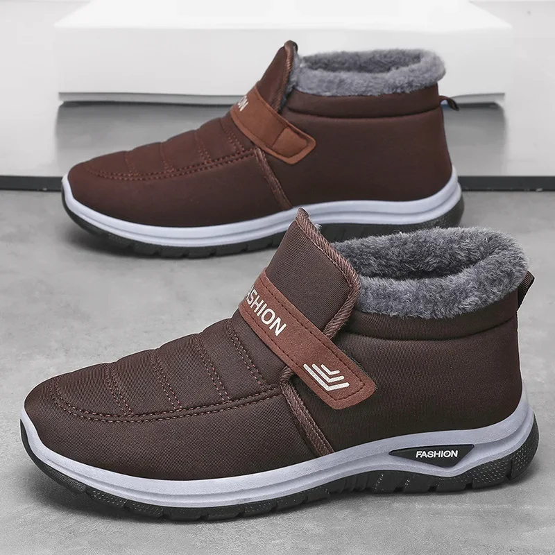 

Men's Cotton Shoes 2024 Winter New Plush Warm Comfort Wear-resisting Snow Boots Anti Slip Sports Mountaineering Cotton Shoes