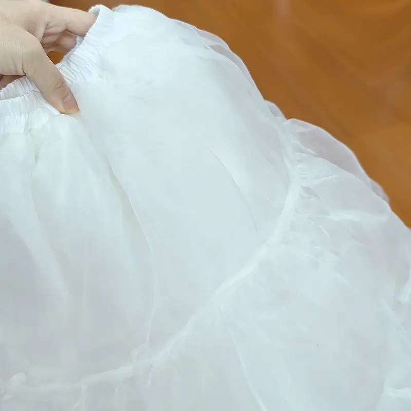 

Lolita Boneless Crinoline 70cm Length - Soft Mesh Petticoat Mid-Long Violent Poof Skirt Extender for Hanfu Cosplay