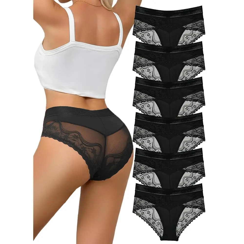 

Сексуальные женские трусики-бикини Lacyfit Cheekster с кружевными вставками, комплект из нескольких штук