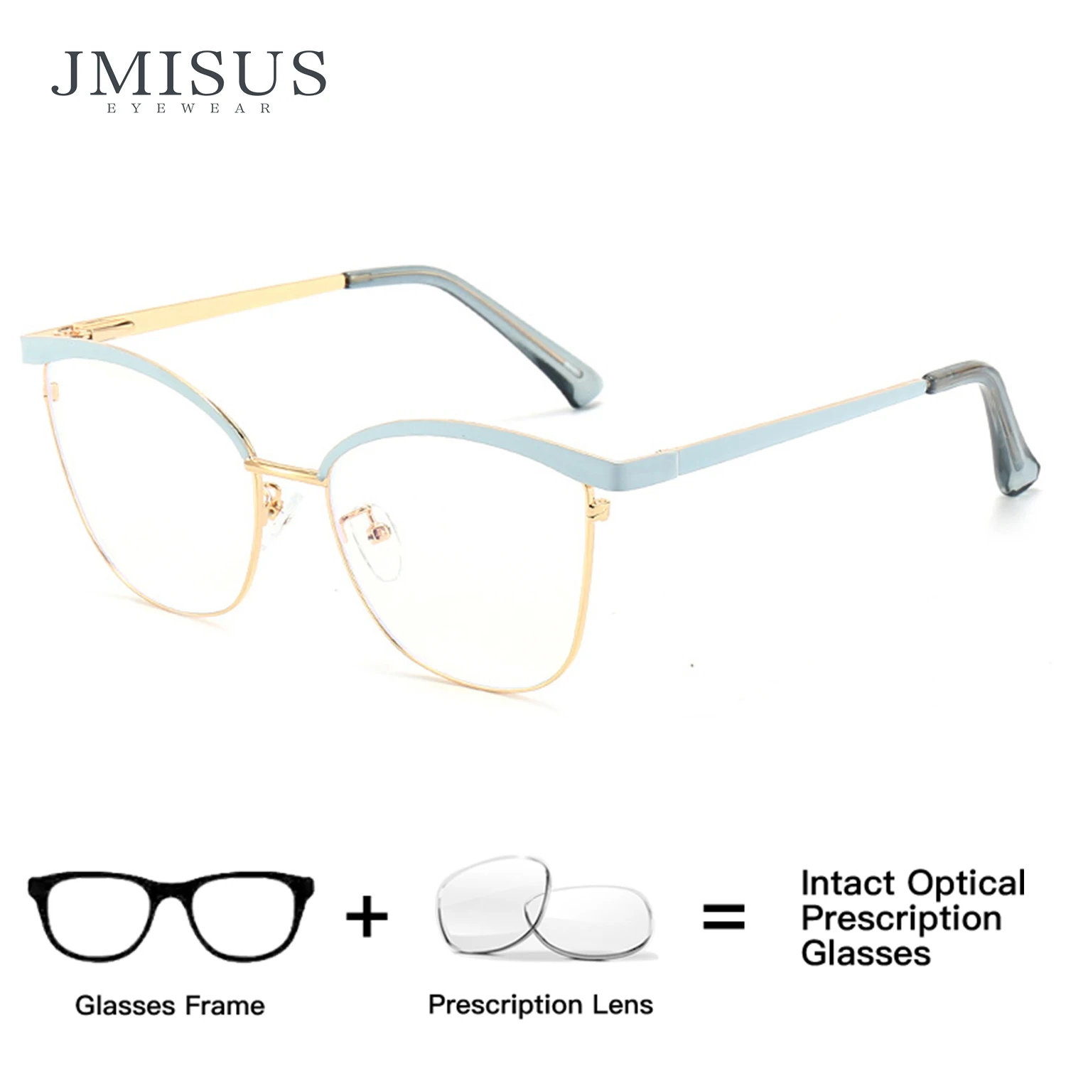 

JMISUS High-Quality Metal Cat Eye Prescription Glasses Woman Square Anti-Blue Ray Photochromic Prescription Sunglasses Eyewear