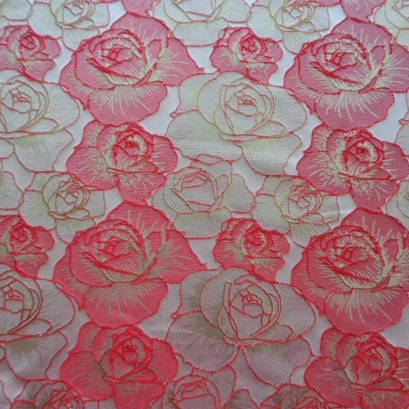 

Жаккардовая парчовая ткань с большой розой, атласная парчовая ткань в европейском стиле, сумка для пальто «сделай сам», товары для одежды, товары для проектов
