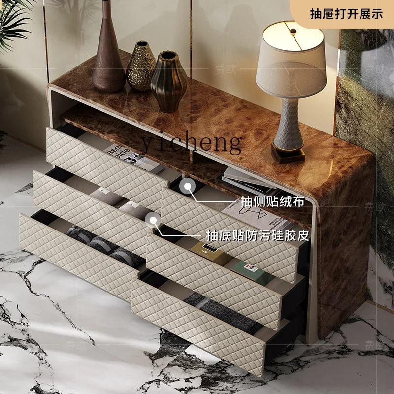 

ZK light luxury dining side cabinet fashionable high-end paint bedroom TV locker storage drawer six chest cabinet