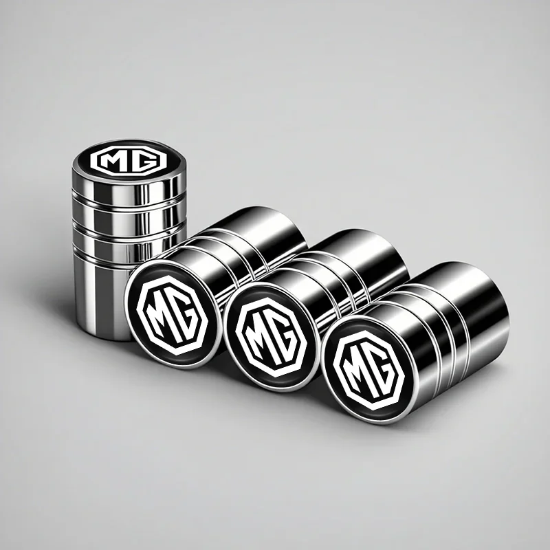 4Pcs Aluminum Alloy Car Wheel Air Valve Stem Covers for MG ZS EV HS EHS PHEV MG3 MG4 MG5 MG6 MG7 GT ZR Waterproof Anti Dust Caps