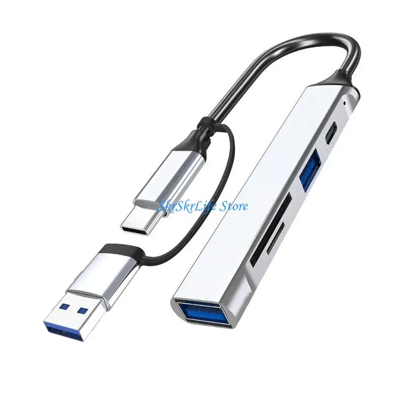 

E65E USB C Hub 5 в 1 USB C/USB -адаптер док -станция с USB -портом USB CARM Карта памяти USB C Adapter Naptops Dock