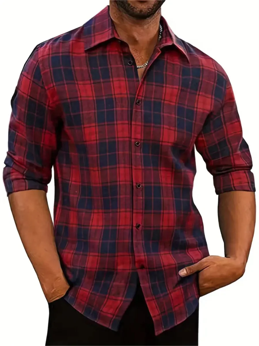 Camisa a rayas de alta calidad para hombre, ropa informal de negocios, suave, material cómodo, solapa social, talla grande