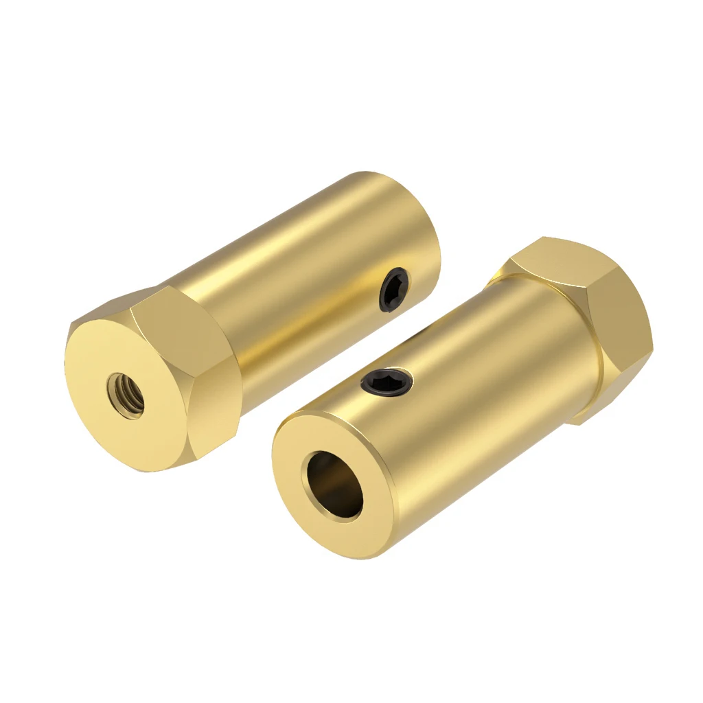 GKTOOLS D12L30 Hex Coupler Brass Tire Connector 3/4/5/6/7/8mm Coupling for Decelerate Motor Shaft Robot Smart Car Wheel