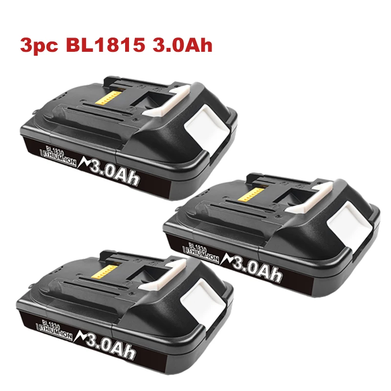 Voor Makita BL1815 Batterij 18V 3.0Ah Batterij BL1815 BL1830 BL1840 BL1850 BL1860 Vervangende Batterij met BL1830 4A Lader DC18RC