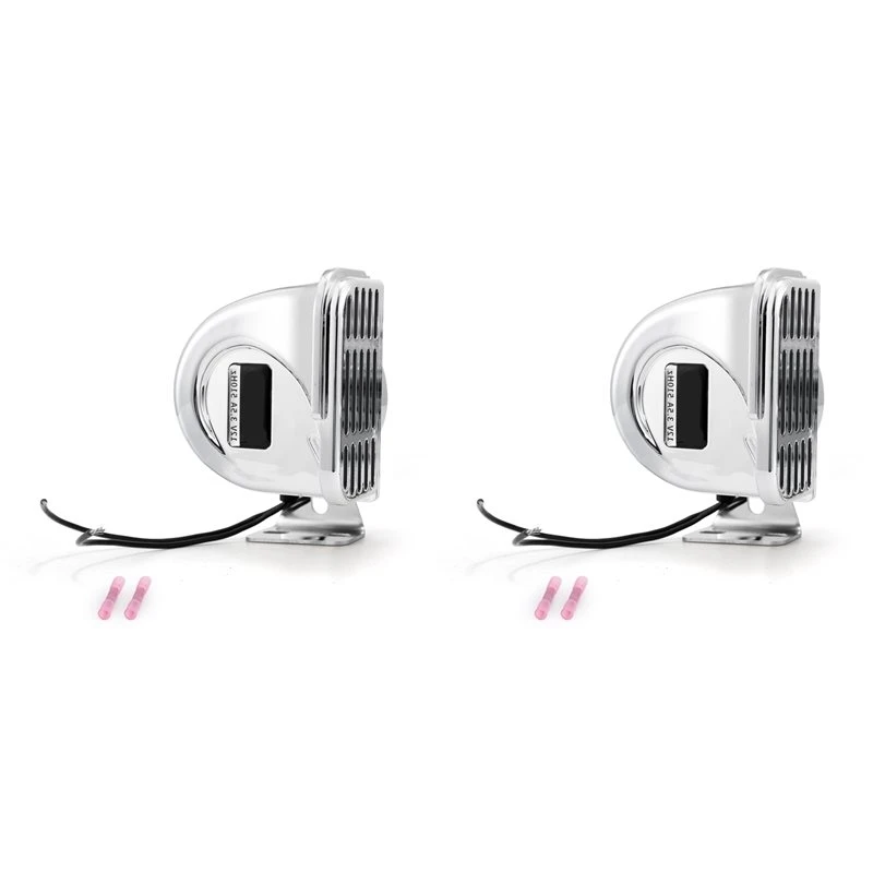 2X 12V Marine Snail Electric Horn 304 Stainless Steel Super Loud Car Horn Waterproof Warning Electric Horn A